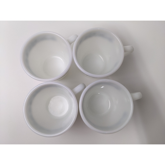 4 Vintage Pyrex White Milk Glass Coffee Mugs Cups 300 ML - Picture 5 of 7